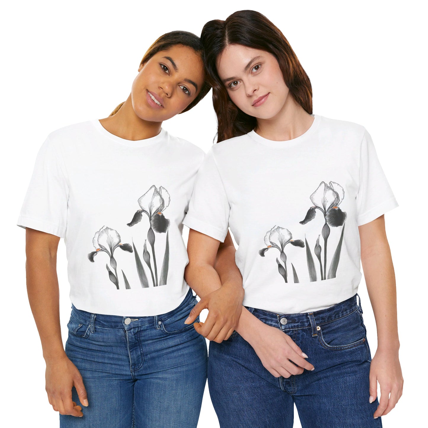 The Iris Black And White Print Modern Style Unisex Jersey Short Sleeve Tee