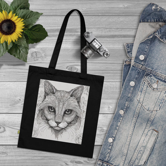Organic Cotton Tote Bag The Cat