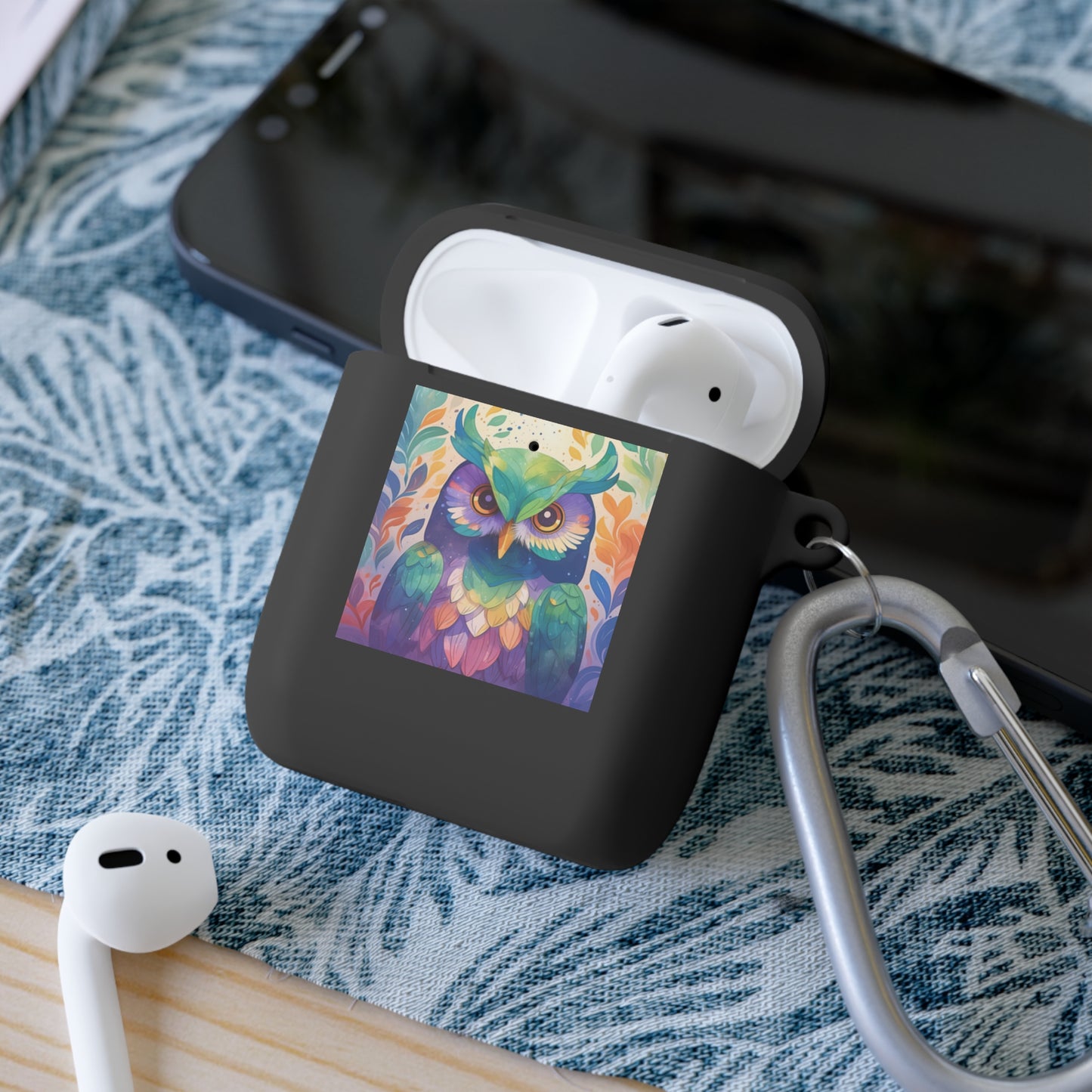 Cute Owl Color Print Unisex Travel AirPods and AirPods Pro Case Cover