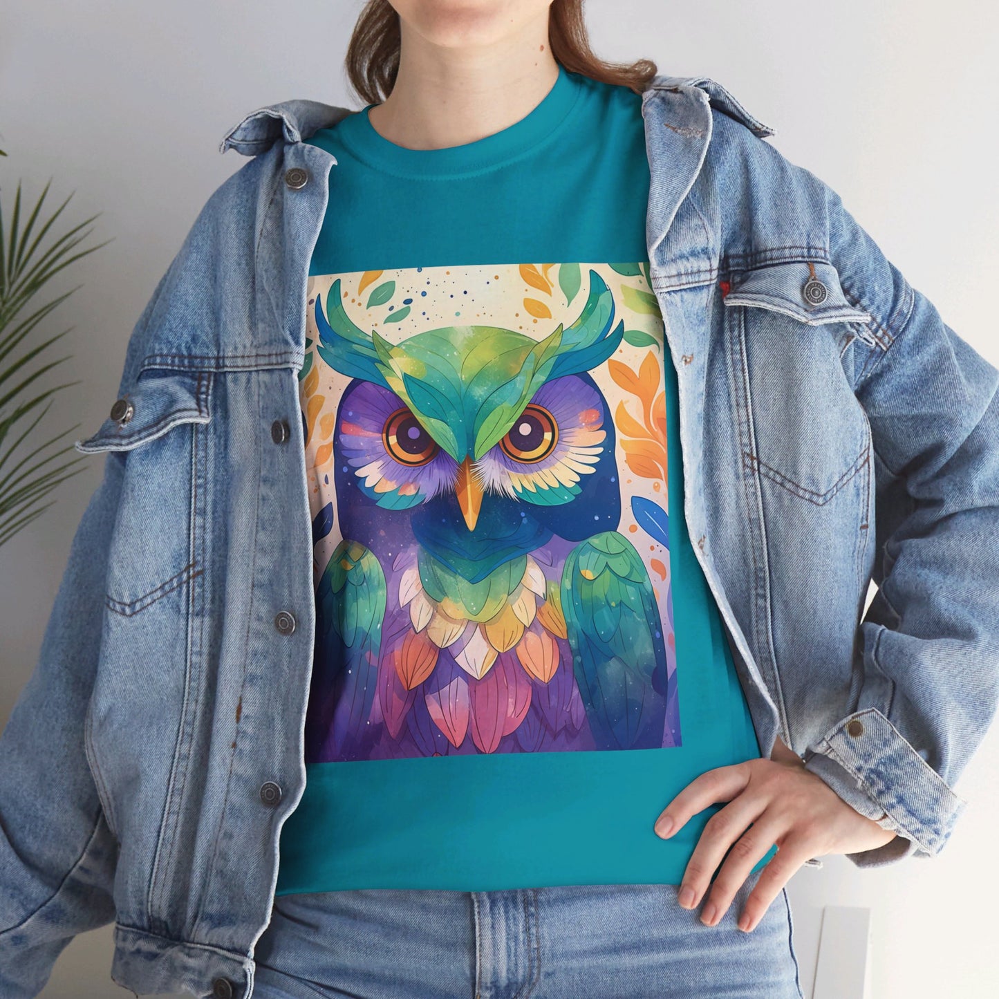 The Owl Print Modern Style Unisex Heavy Cotton Tee