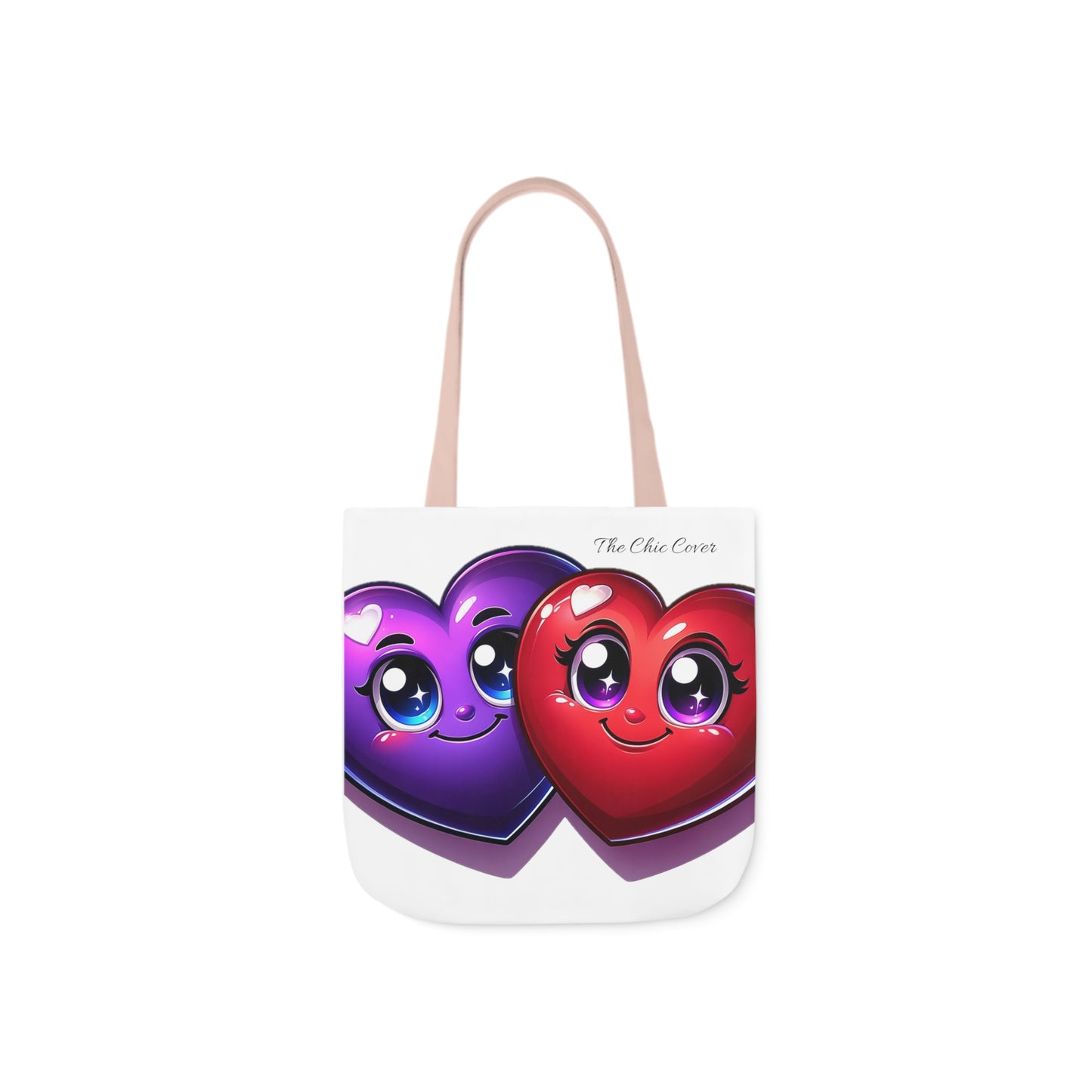 Hearts Polyester Canvas Tote Bag