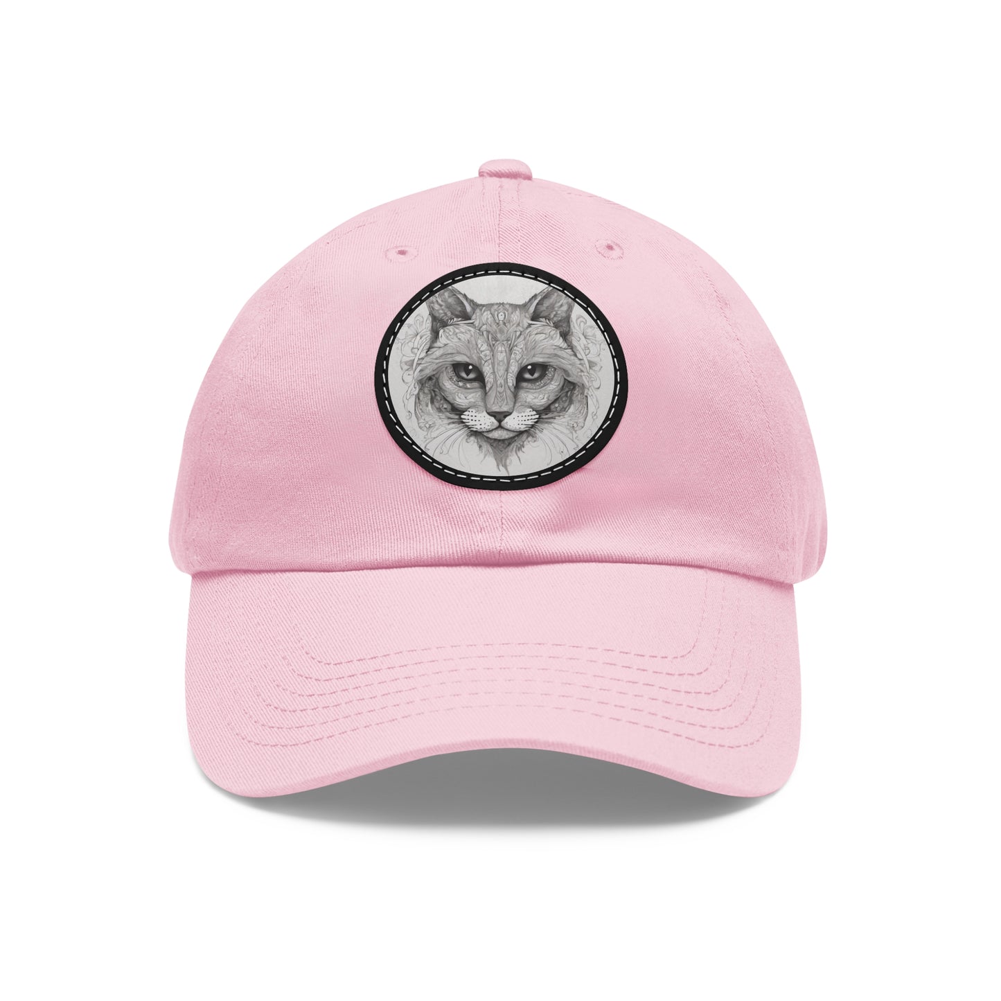 The Cat Dad Hat with Leather Patch Round