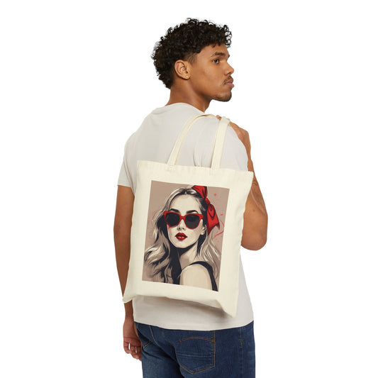 The Lovely Girl Cotton Canvas Tote Bag