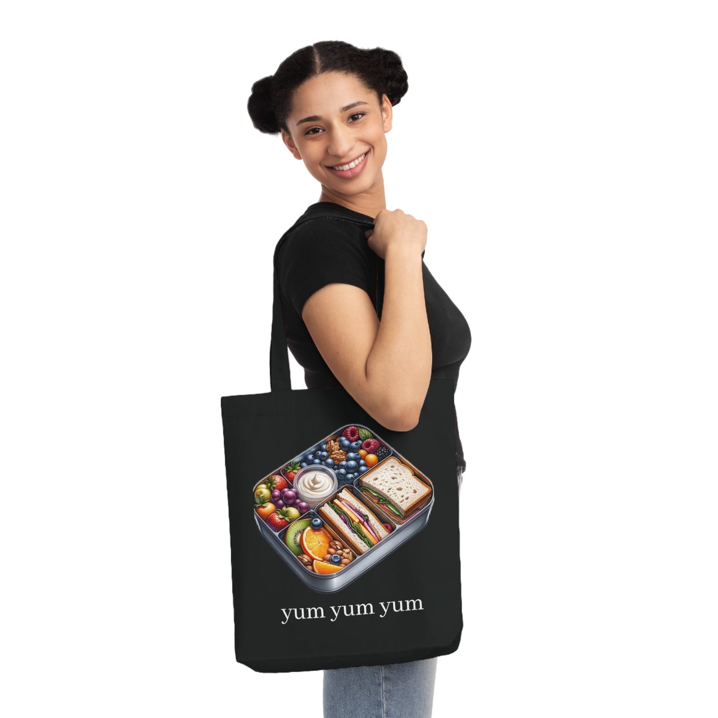 Woven Tote Bag Yum Yum Yum