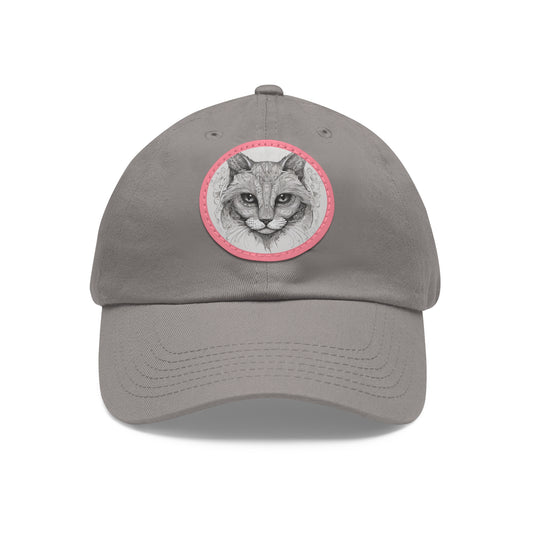 The Cat Dad Hat with Leather Patch Round