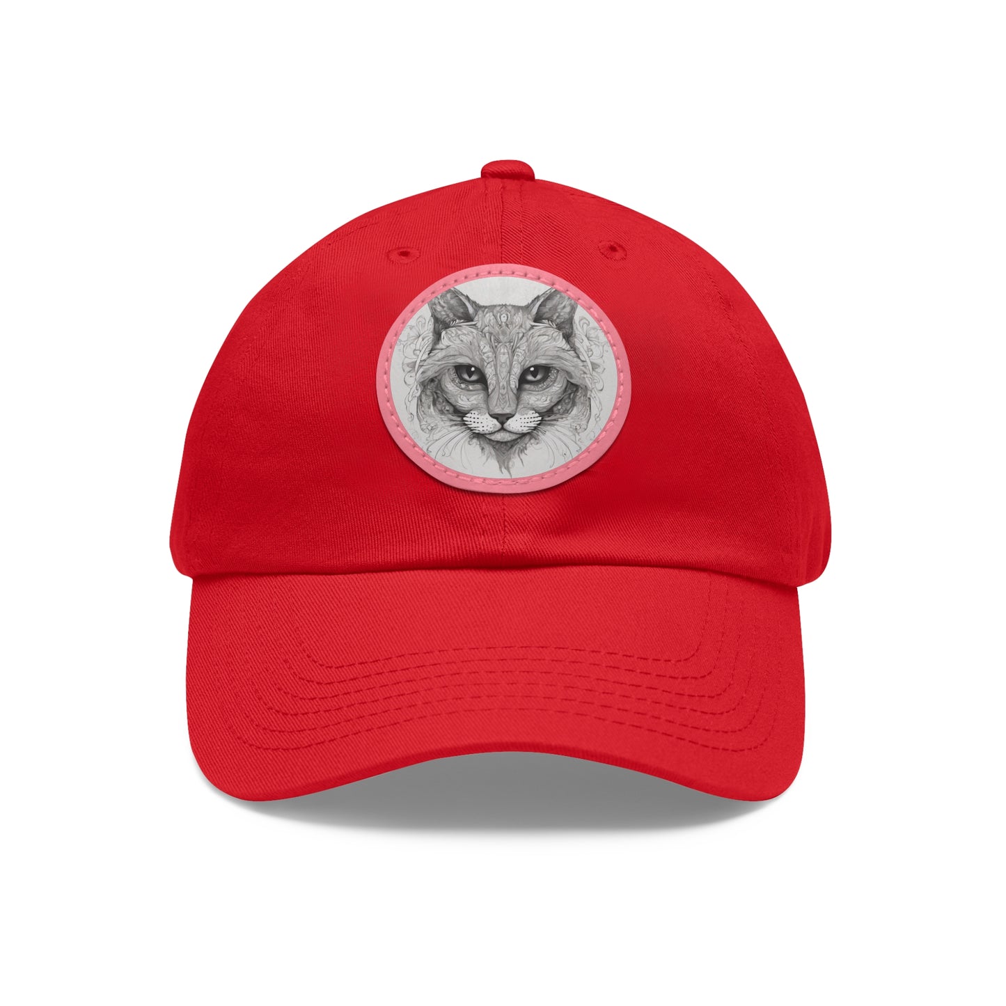 The Cat Dad Hat with Leather Patch Round