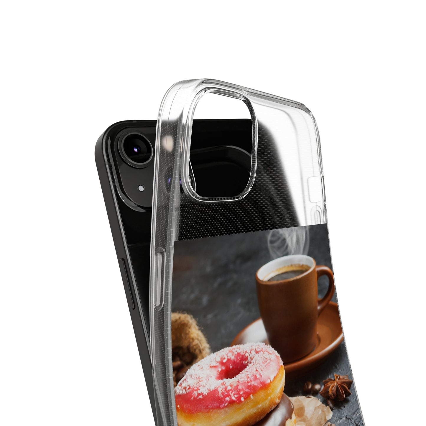 The Donuts And Coffee Clear Silicone Phone Cases