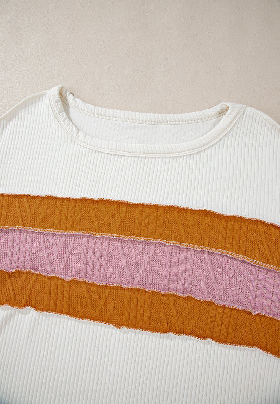 Chic Color Block Long Sleeve Sweatshirt