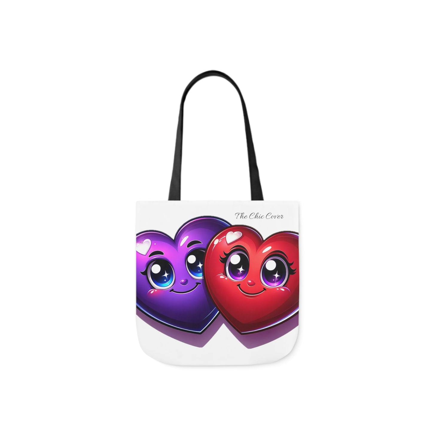 Hearts Polyester Canvas Tote Bag
