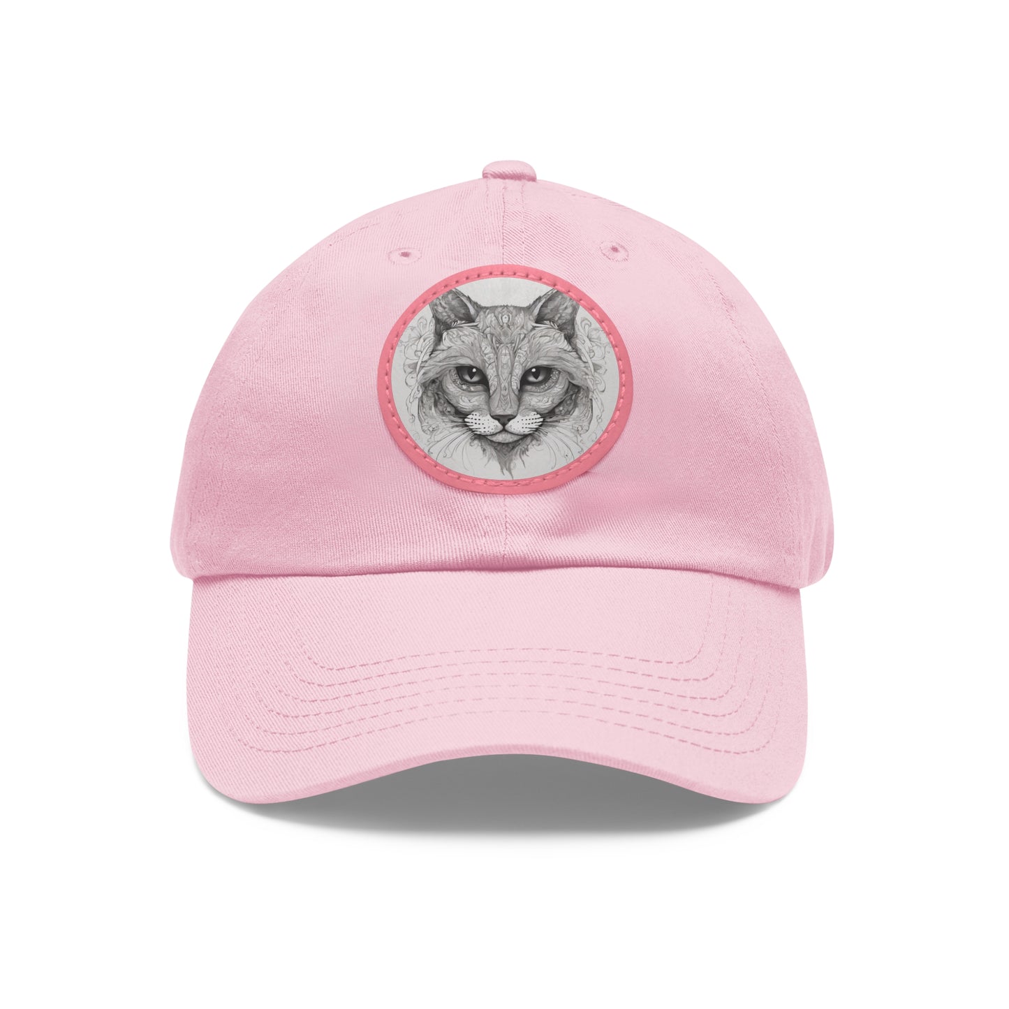 The Cat Dad Hat with Leather Patch Round
