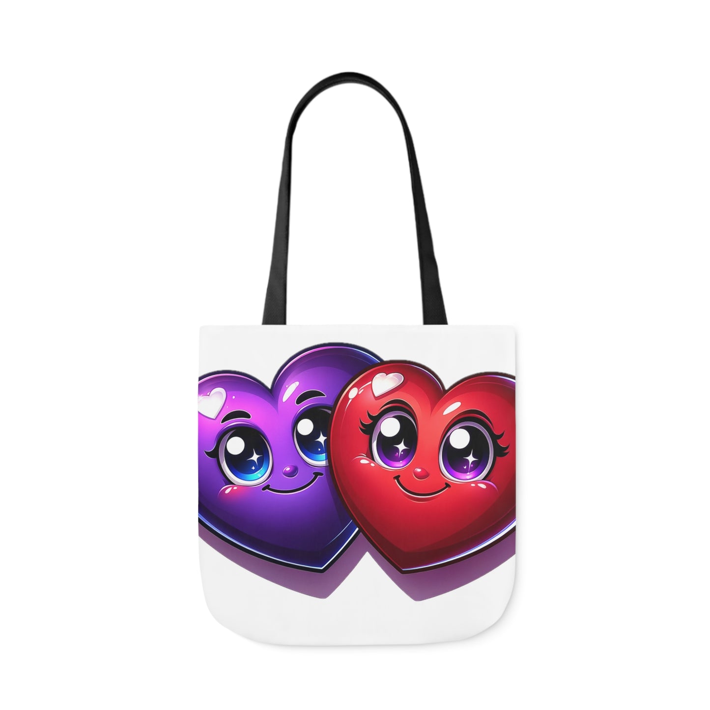 Hearts Polyester Canvas Tote Bag