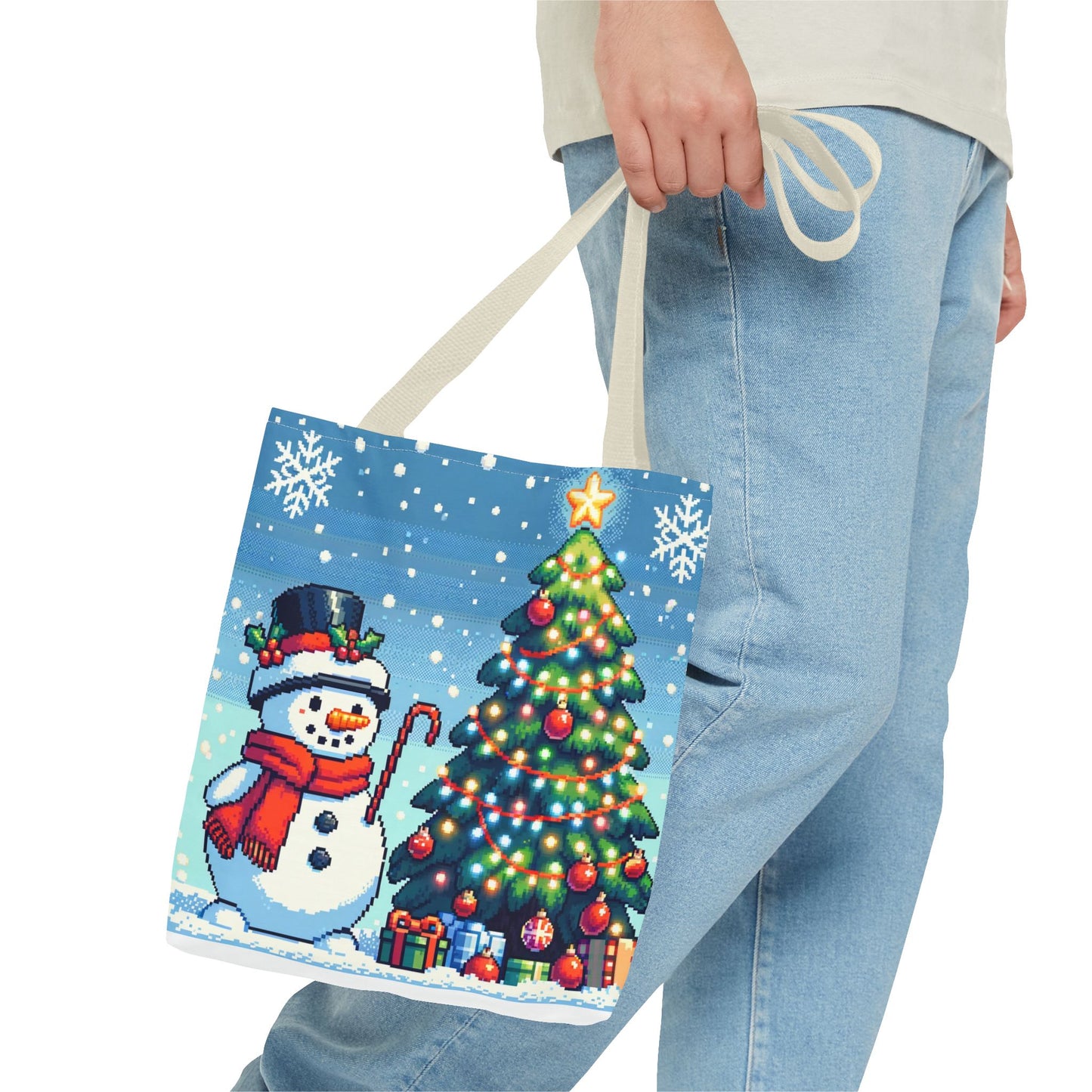 The Snowman Pixel Art Tote Bag