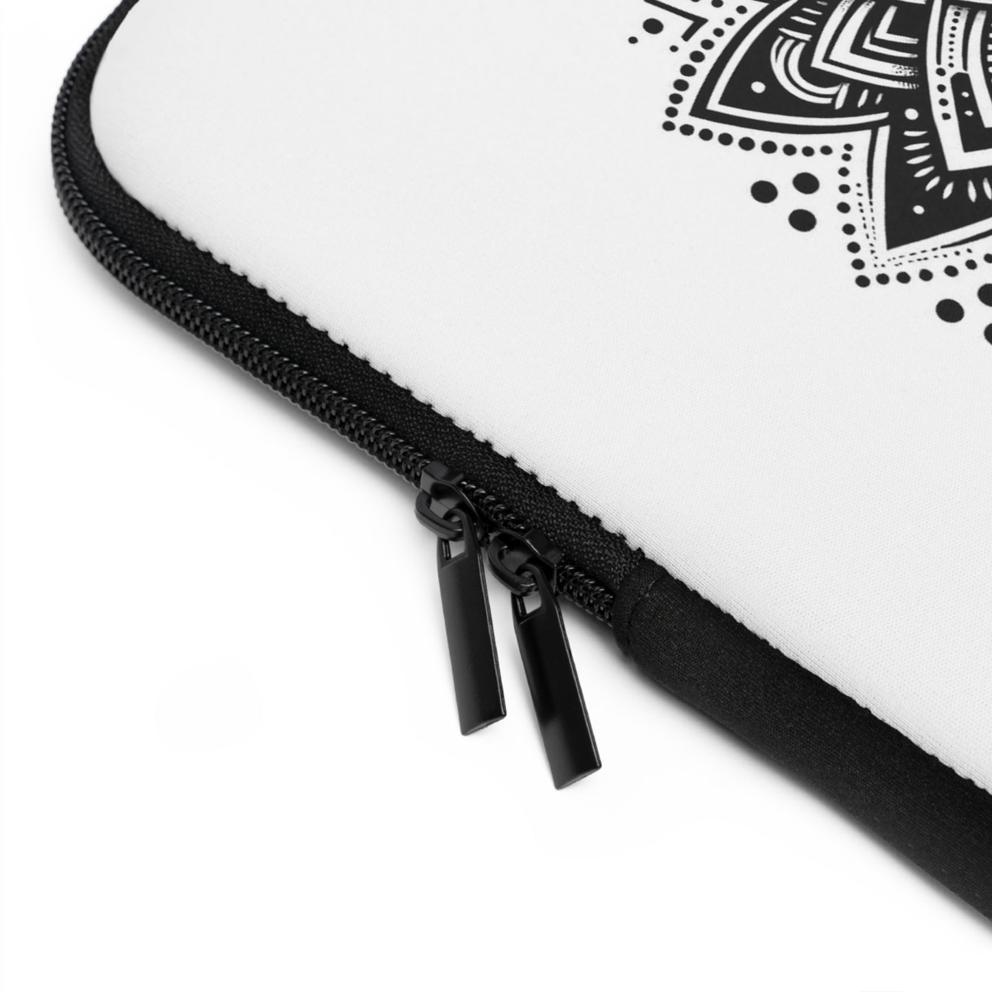 Chic Black Mandala Print Laptop Sleeve