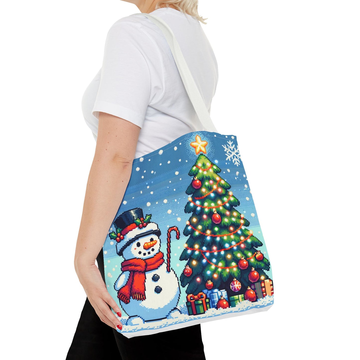 The Snowman Pixel Art Tote Bag