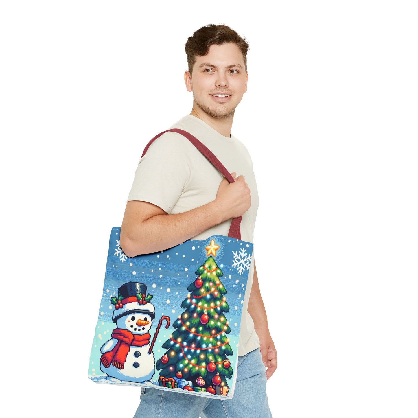 The Snowman Pixel Art Tote Bag