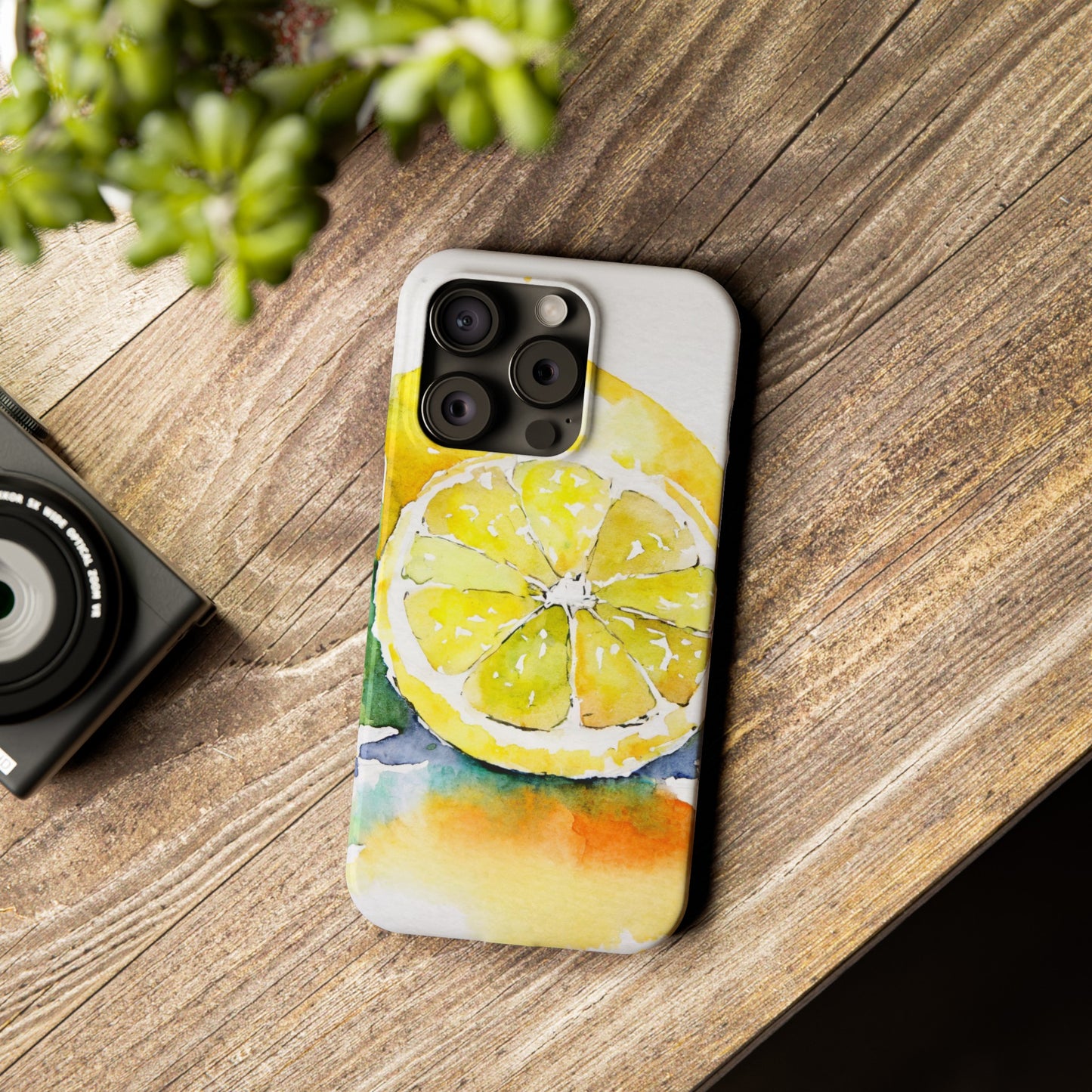 The Lemon Print Watercolor Unisex Travel Slim Phone Cases