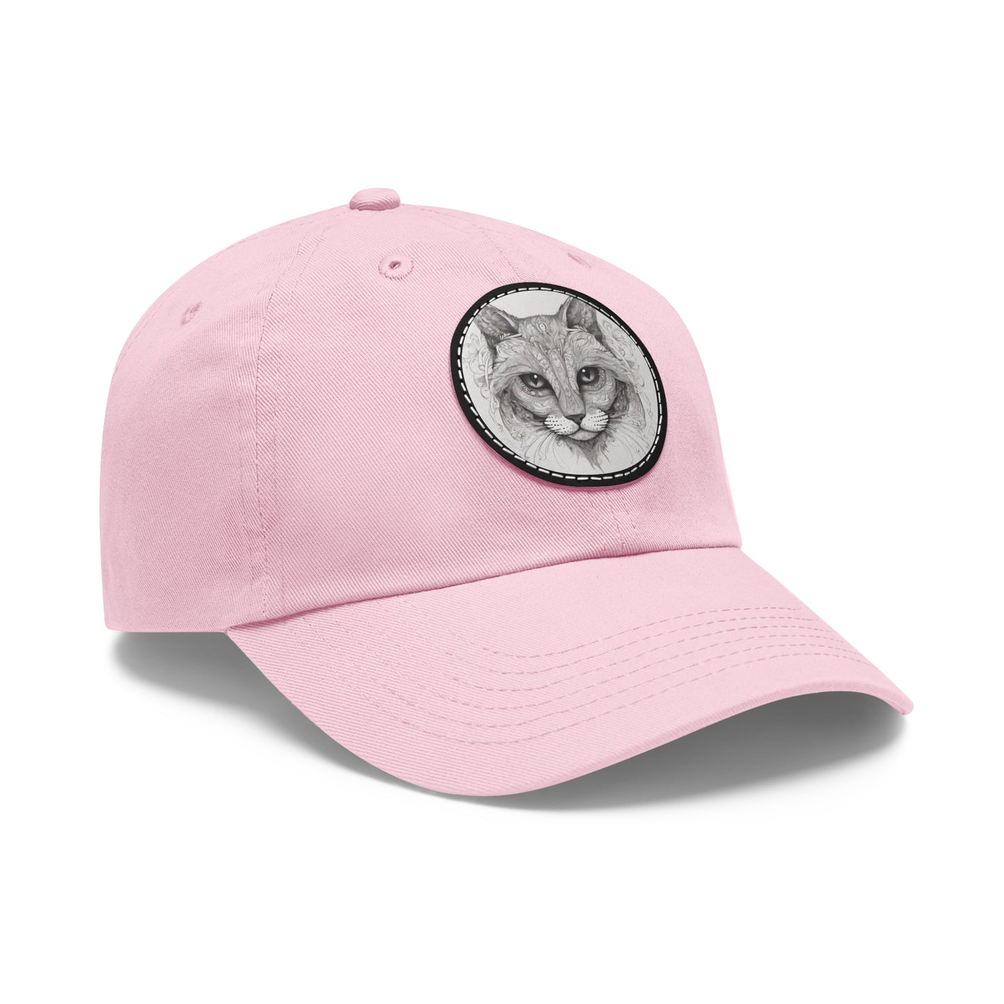 The Cat Dad Hat with Leather Patch Round