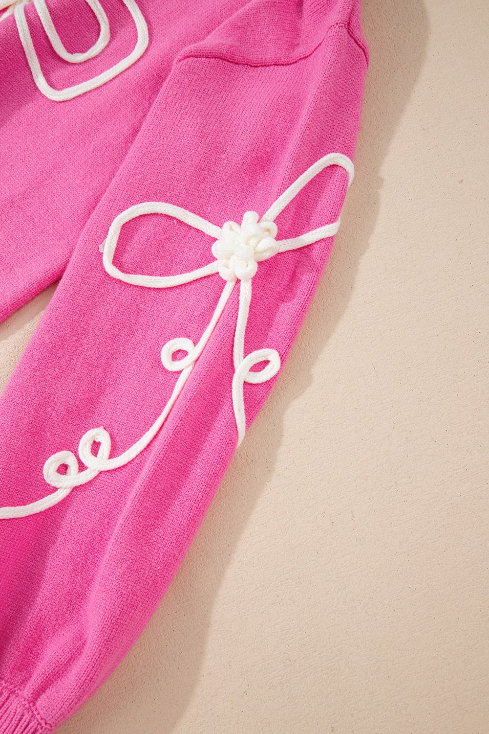 Chic Bow Round Neck Dropped Shoulder Sweater