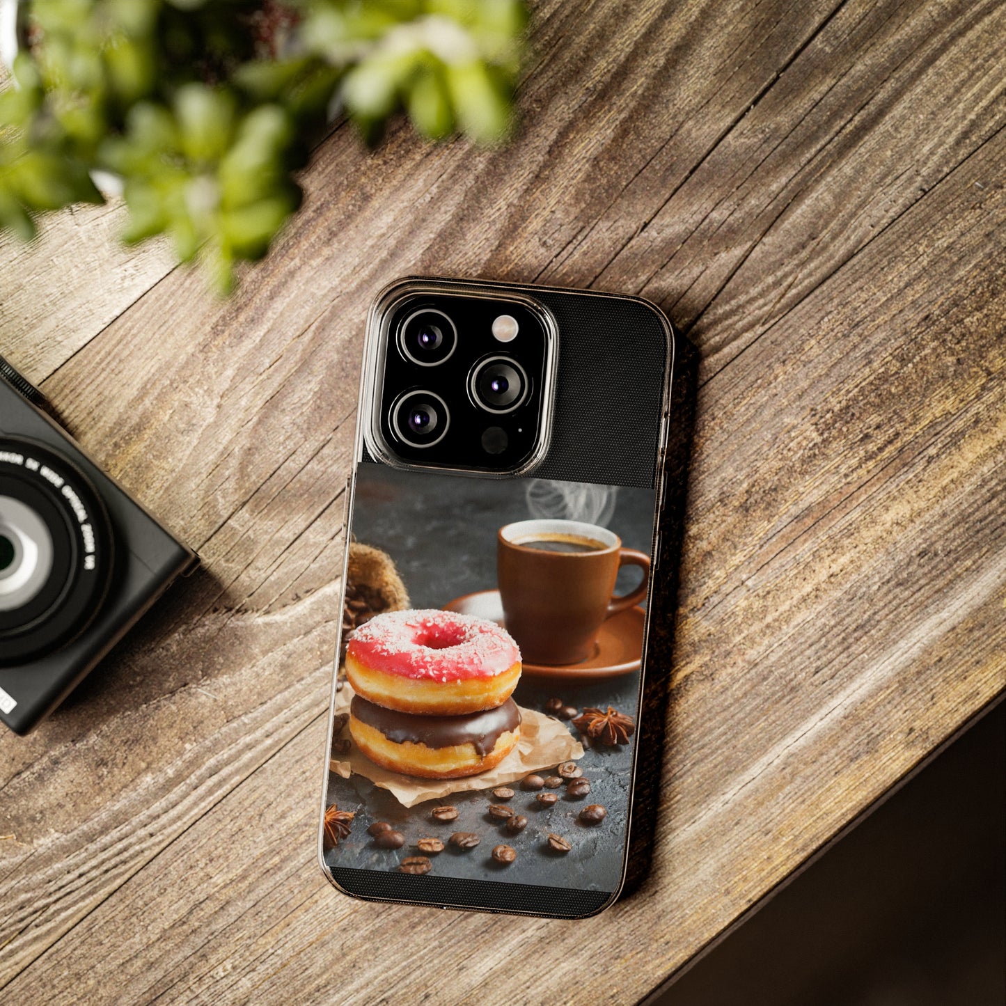 The Donuts And Coffee Clear Silicone Phone Cases