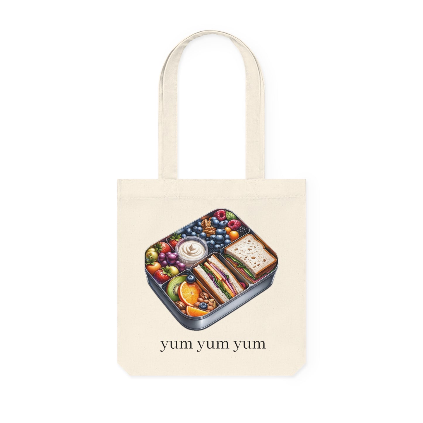 Woven Tote Bag Yum Yum Yum