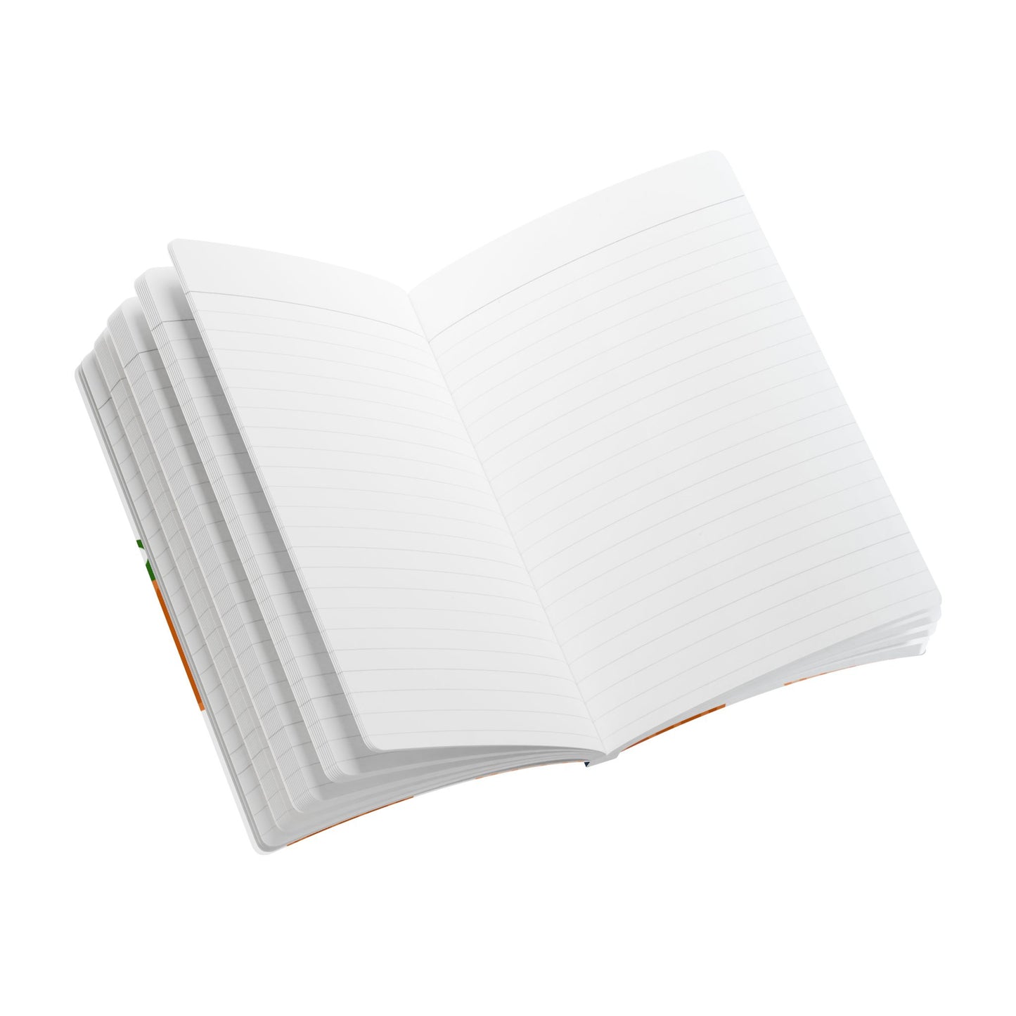Stack of white notebooks on a white background