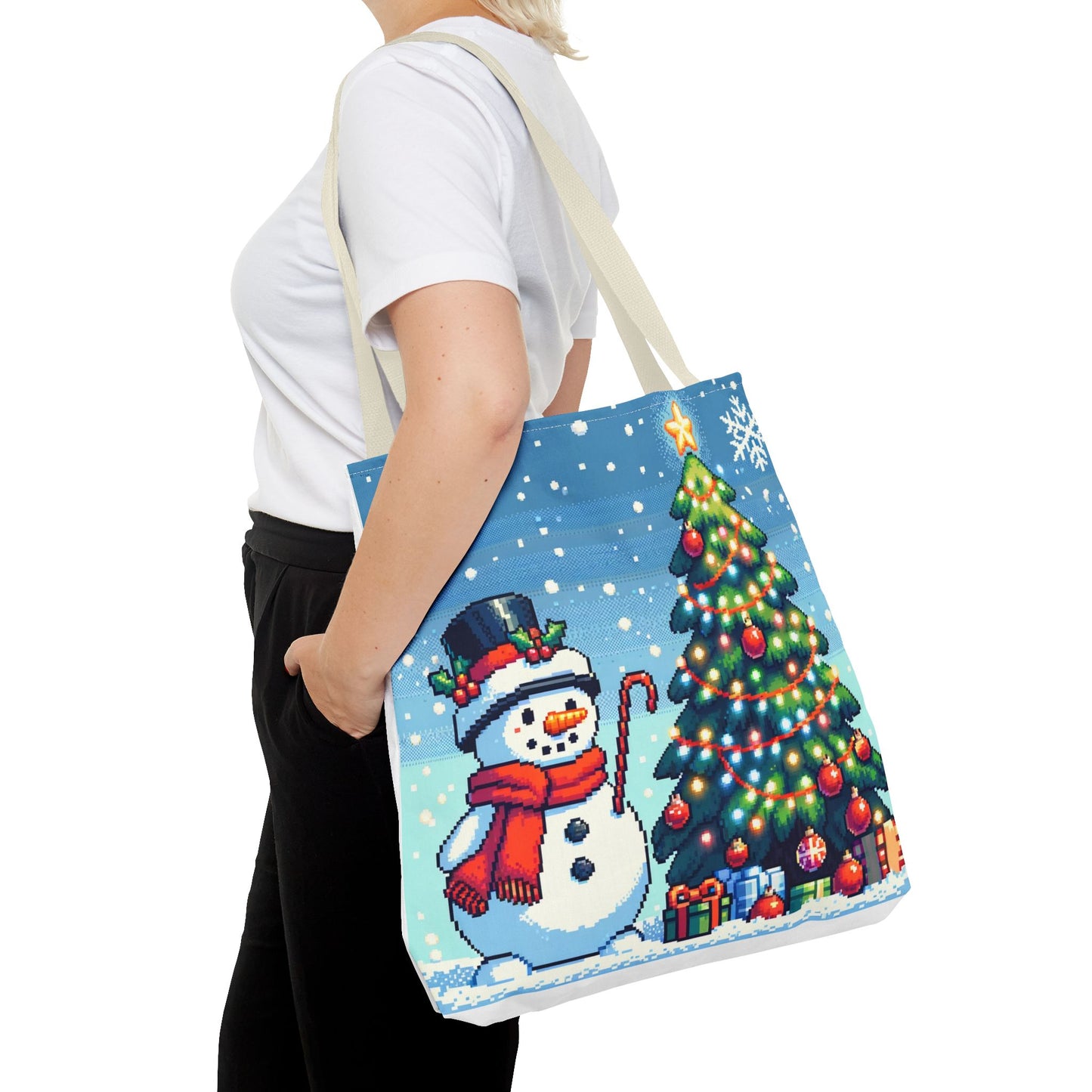The Snowman Pixel Art Tote Bag