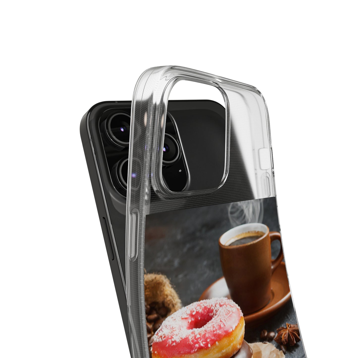 The Donuts And Coffee Clear Silicone Phone Cases