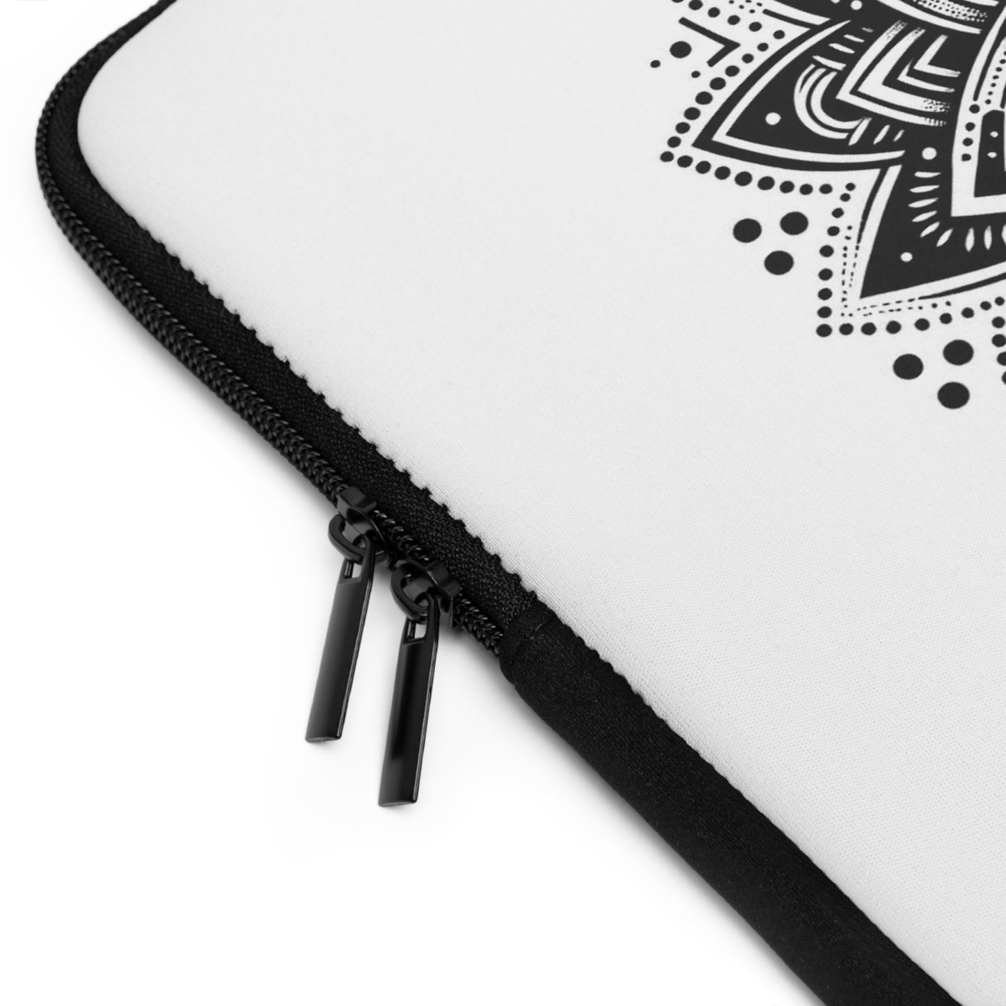 Chic Black Mandala Print Laptop Sleeve