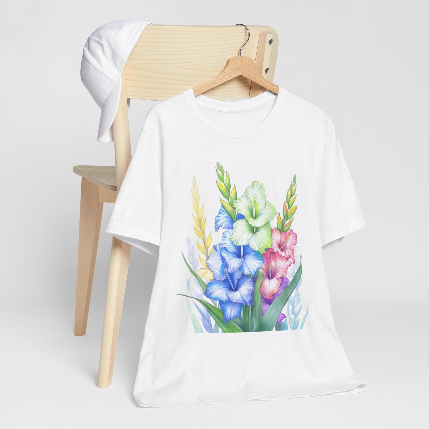 Gladioluses Print Modern Style Unisex Jersey Short Sleeve Tee