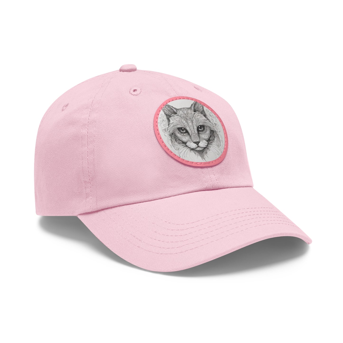 The Cat Dad Hat with Leather Patch Round