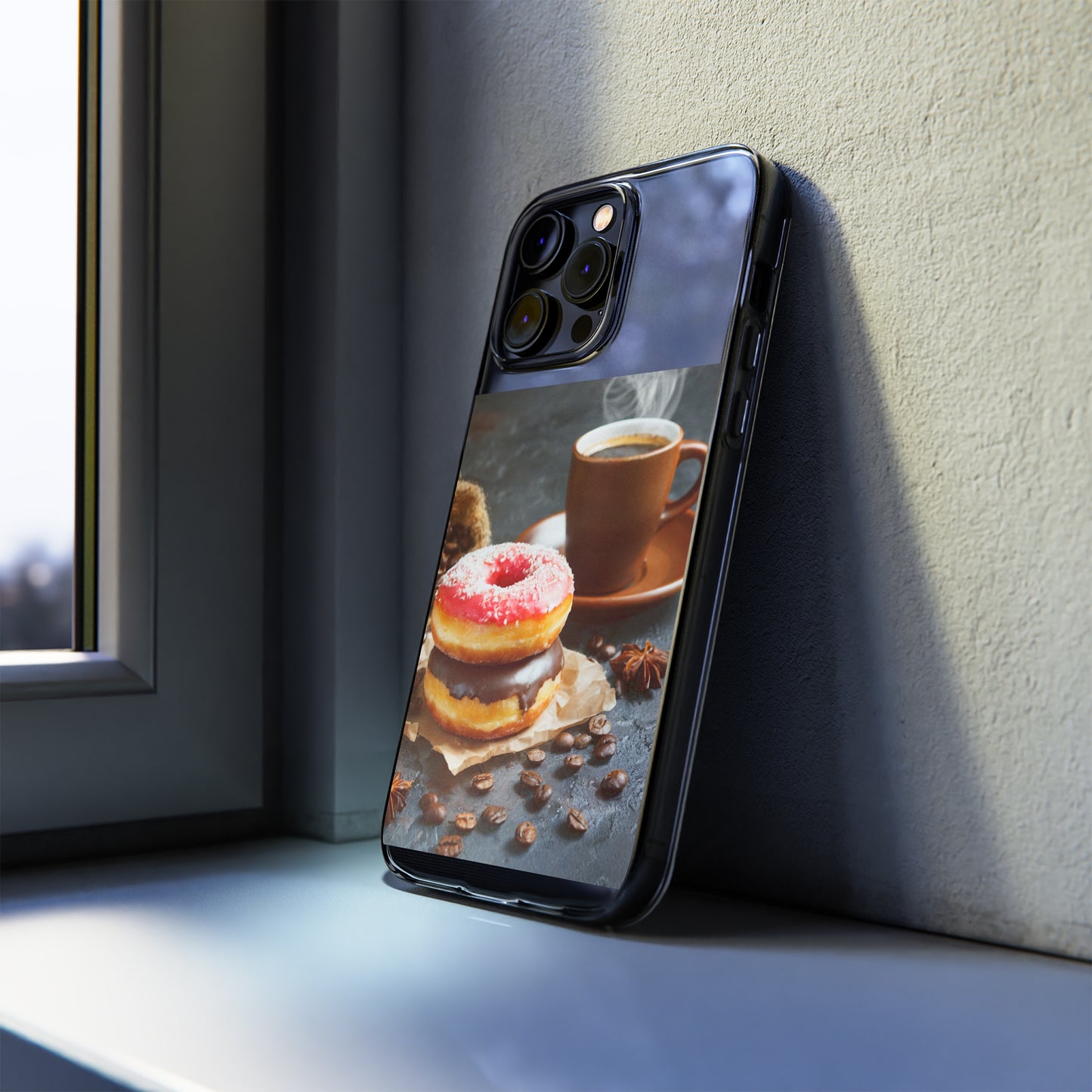 The Donuts And Coffee Clear Silicone Phone Cases