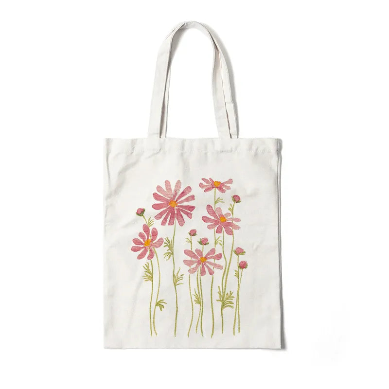 Floral Canvas Tote Bag
