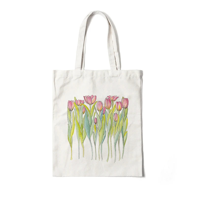 Floral Canvas Tote Bag