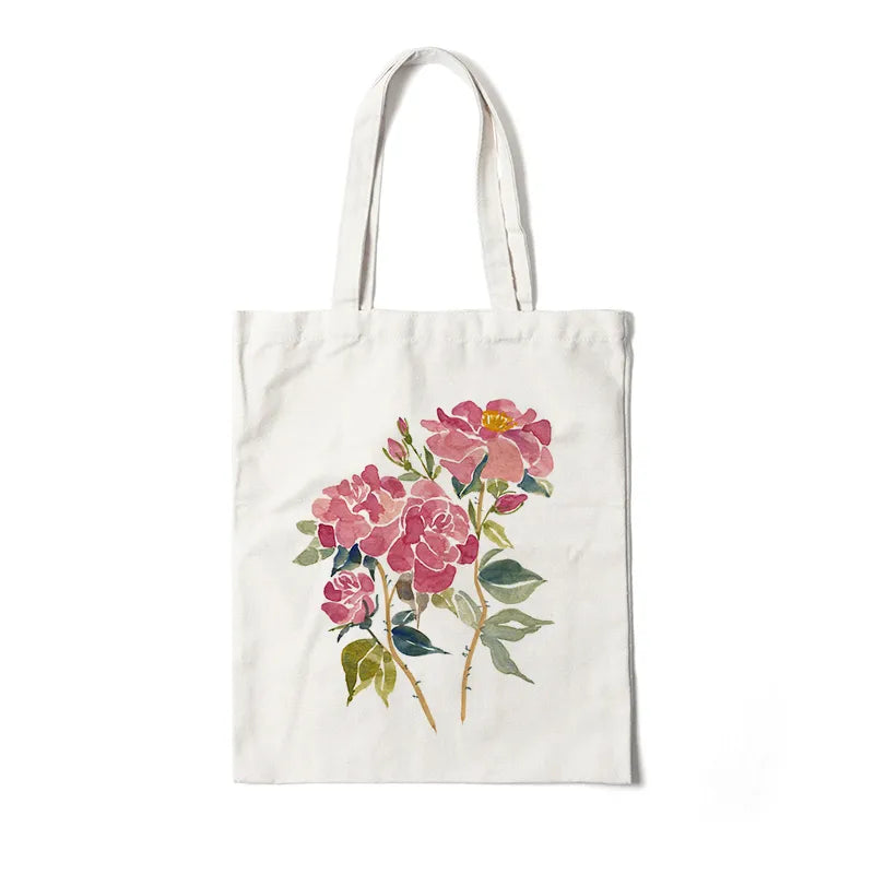 Floral Canvas Tote Bag