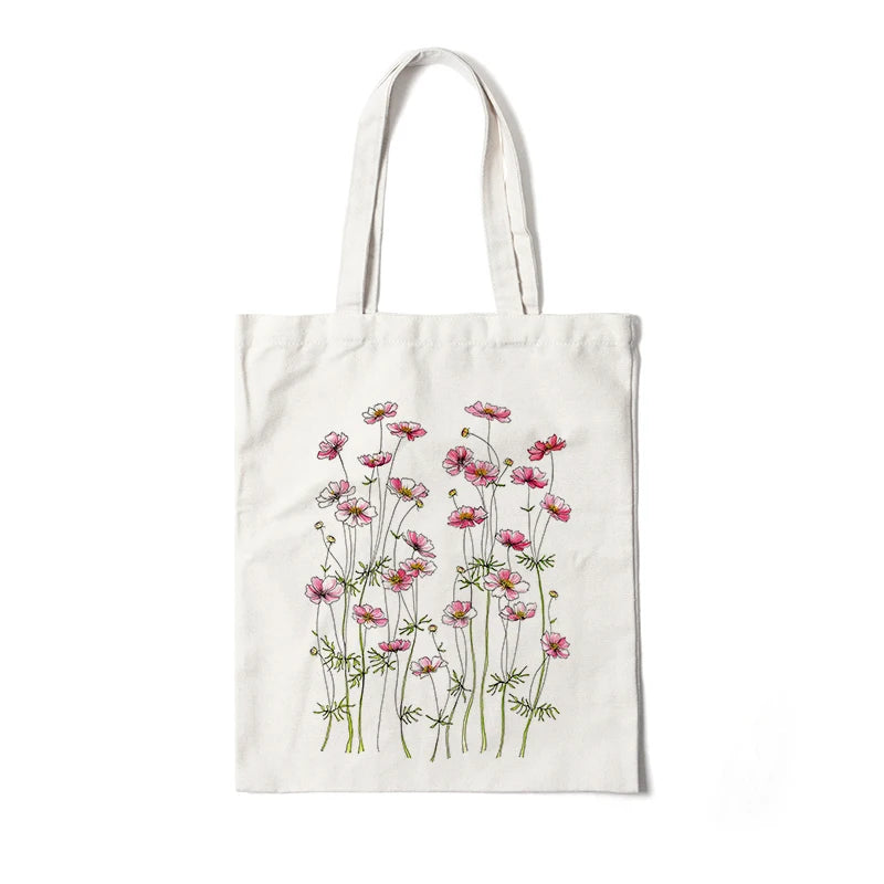 Floral Canvas Tote Bag