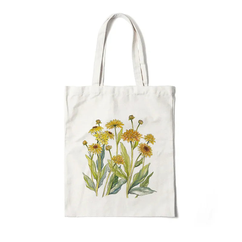 Floral Canvas Tote Bag