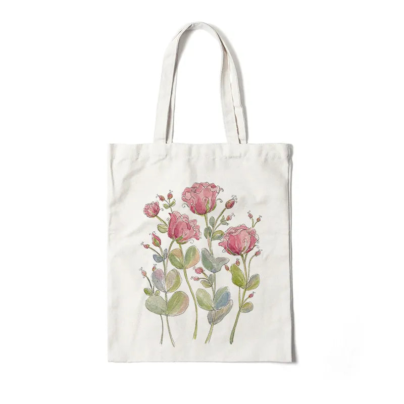 Floral Canvas Tote Bag