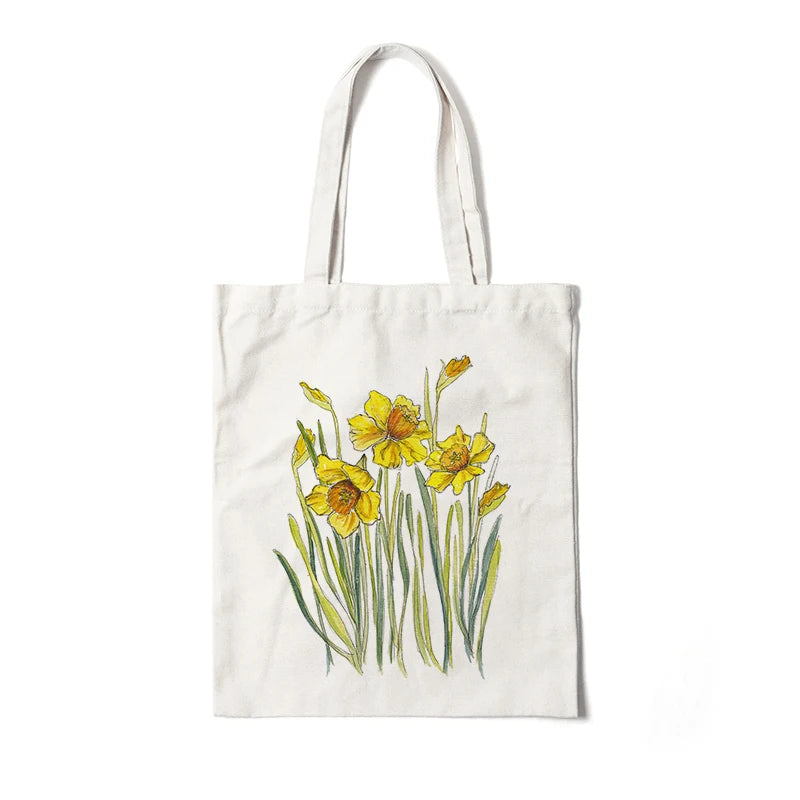 Floral Canvas Tote Bag