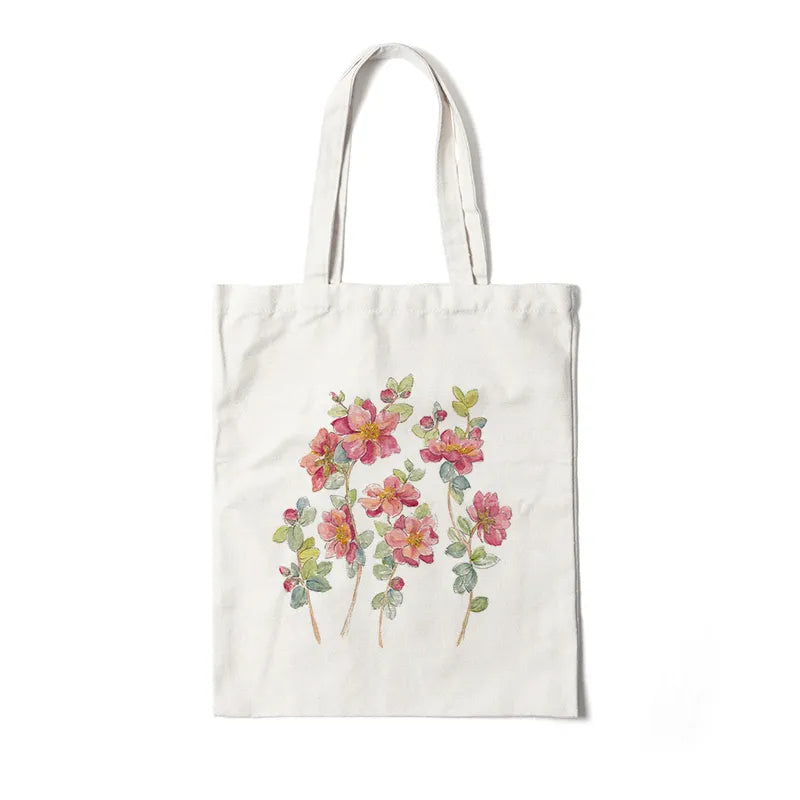 Floral Canvas Tote Bag