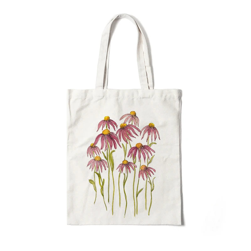 Floral Canvas Tote Bag