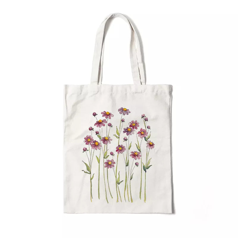 Floral Canvas Tote Bag