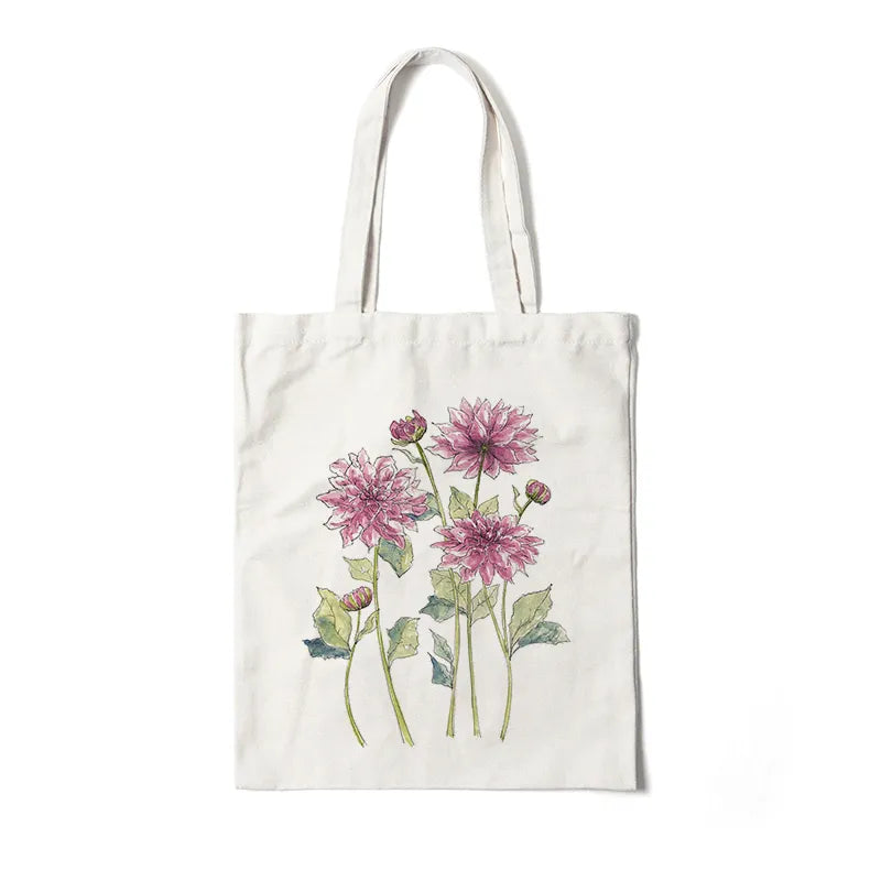 Floral Canvas Tote Bag