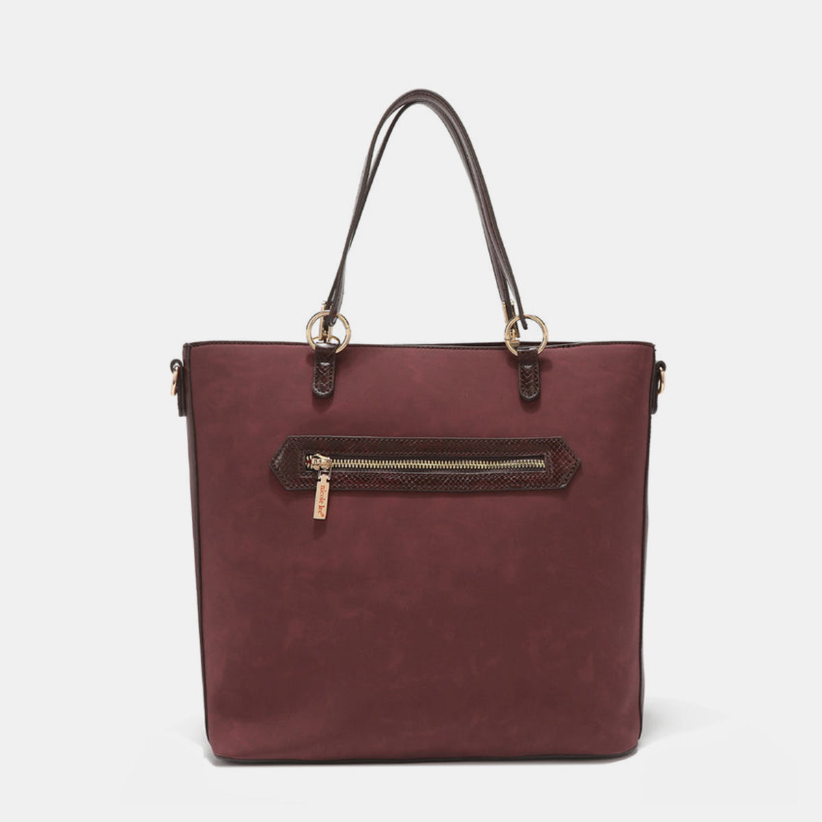Nicole Lee USA Nikky Metallic Stitching Embroidery Inlaid Rhinestone Tote Bag