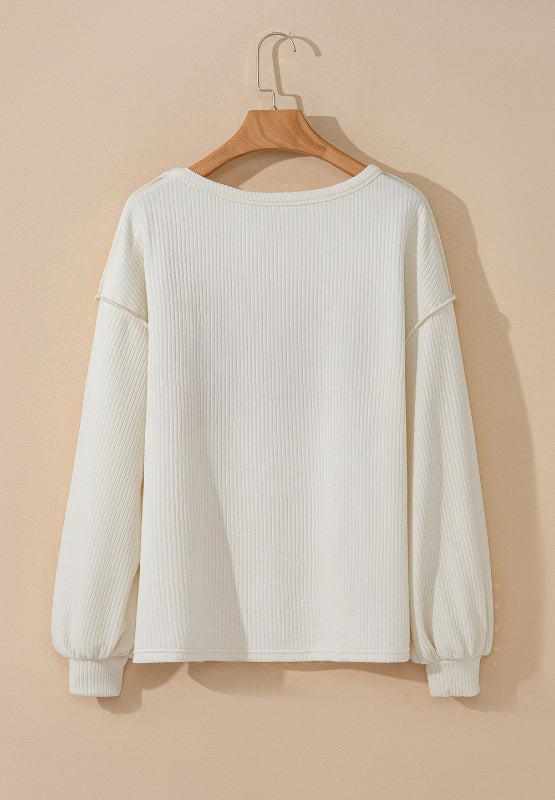Chic Color Block Long Sleeve Sweatshirt