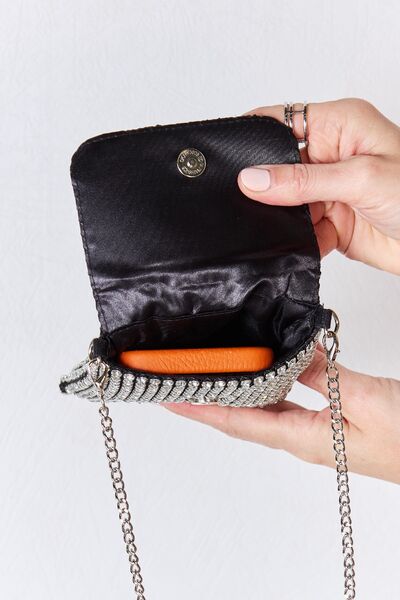 F. L. Rhinestone Mini Crossbody Bag