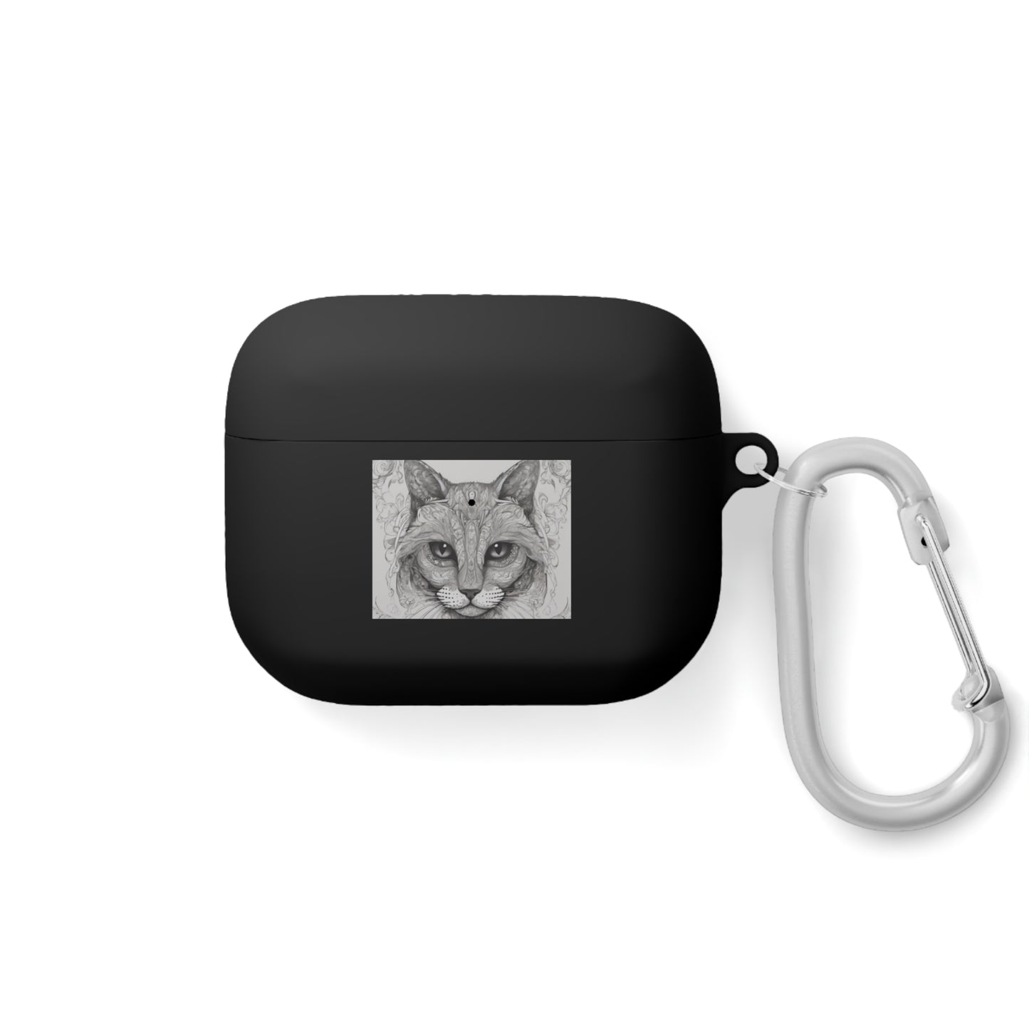 The Cat Black-and-White Print Unisex Travel AirPods and AirPods Pro Case Cover