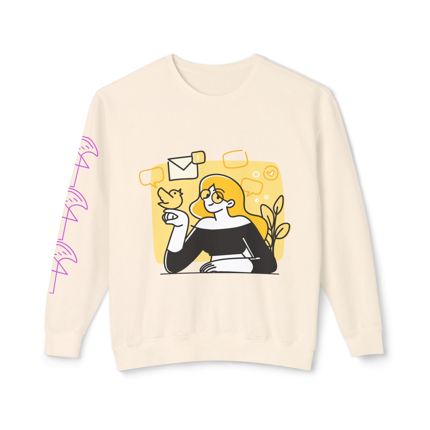 The Social Girl Unisex Lightweight Crewneck Sweatshirt