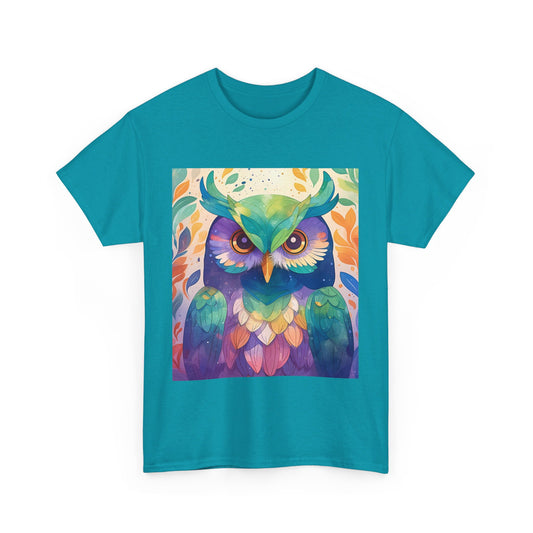 The Owl Print Modern Style Unisex Heavy Cotton Tee