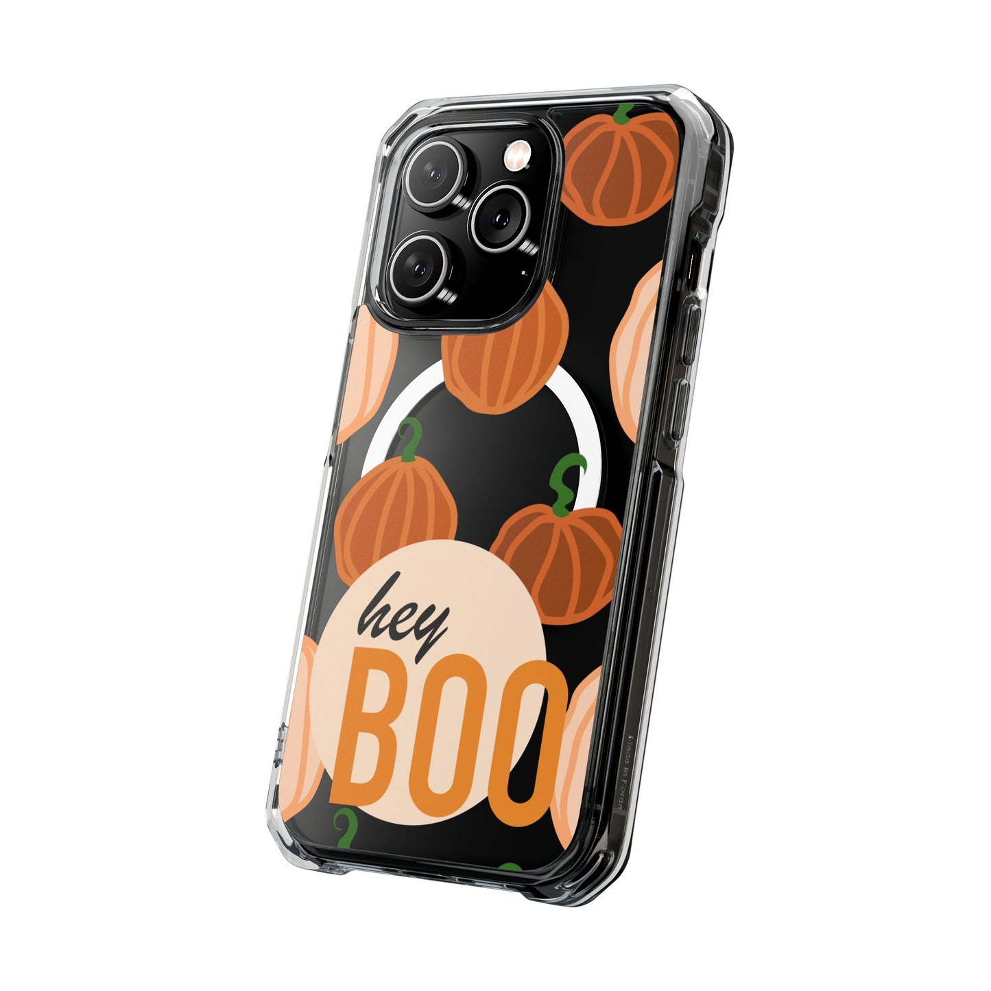 Hay Boo Halloween Pumpkin Phone Magnetic Clear Impact Cases