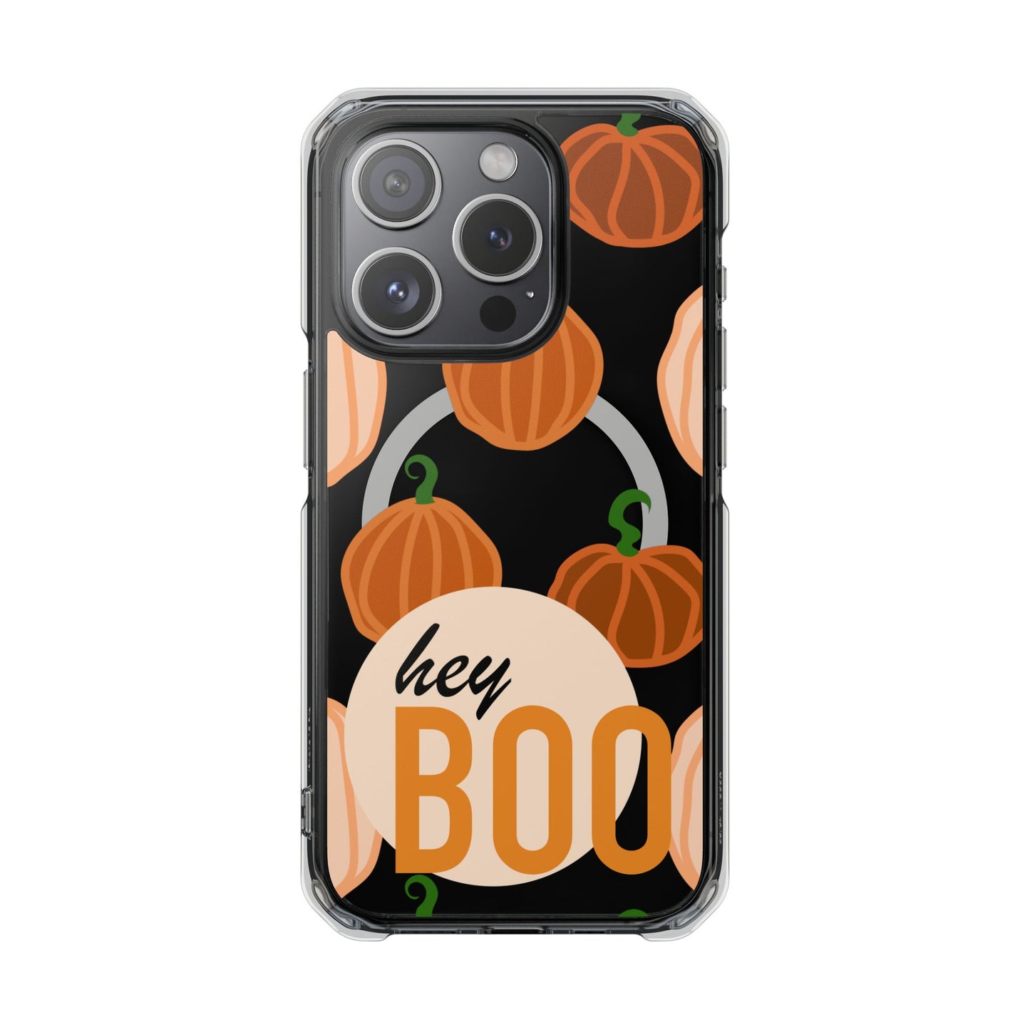 Hay Boo Halloween Pumpkin Phone Magnetic Clear Impact Cases